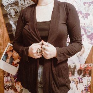 Lightweight Black Cardigan Sweater